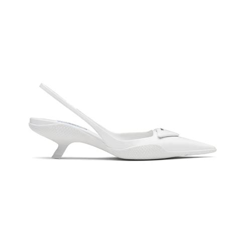 white prada pumps|white Prada kitten heels.